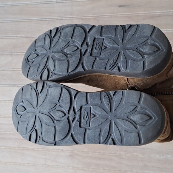 UGG Abree 1016548 Mini Sheepskin Chestnut Suede Side Zip Ankle Boots - Picture 9 of 13